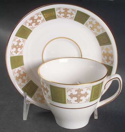 Persia Green Flat Cup & Saucer Set