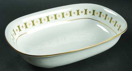 Persia Green 10" Oval Vegetable Bowl