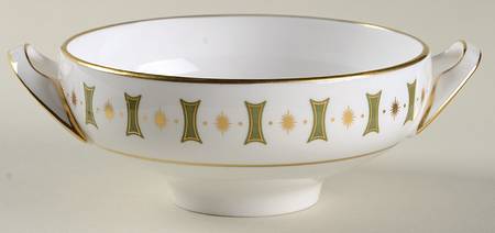 Persia Green Footed Cream Soup Bowl