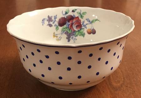 Polka Dot Blue Open Sugar Bowl by Spode