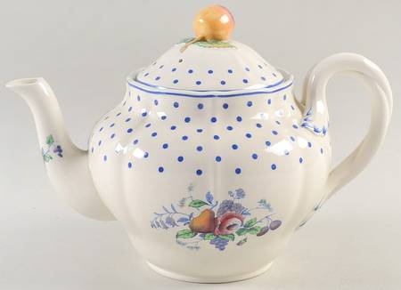 Polka Dot Blue Teapot & Lid by Spode
