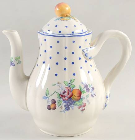 Polka Dot Blue Coffee Pot & Lid by Spode
