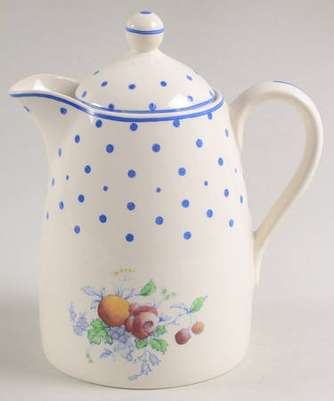 Polka Dot Blue Hot Water Jug & Lid by Spode