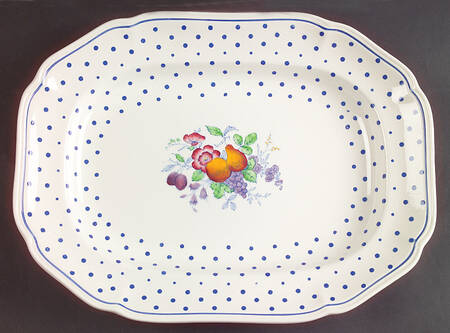 Polka Dot Blue 12" Oval Serving Platter by Spode