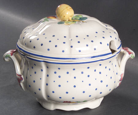 Polka Dot Blue Sauce Boat & Lid by Spode