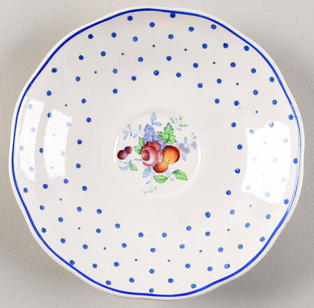 Polka Dot Blue Saucer for Bouillon Cup by Spode