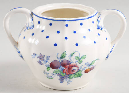 Polka Dot Blue Sugar Bowl No Lid by Spode