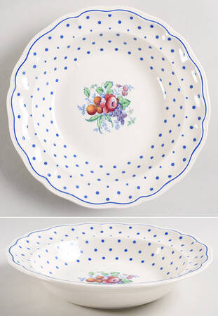 Polka Dot Blue Rim Soup Bowl by Spode