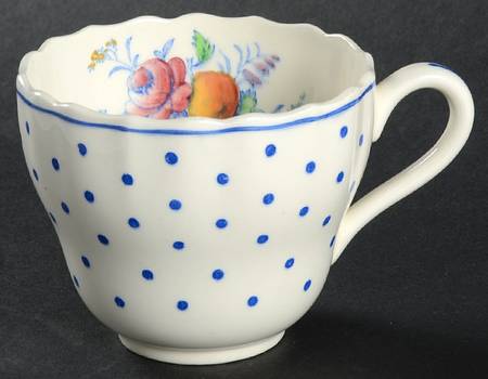 Polka Dot Blue Flat Cup by Spode