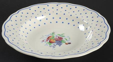 Polka Dot Blue Large Rim Soup Bowl by Spode