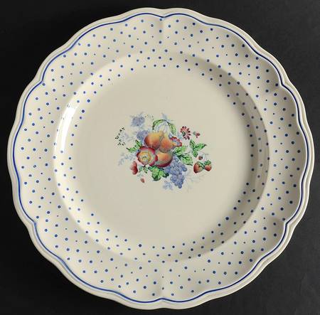 Polka Dot Blue 15" Chop Plate (Round Platter) by Spode
