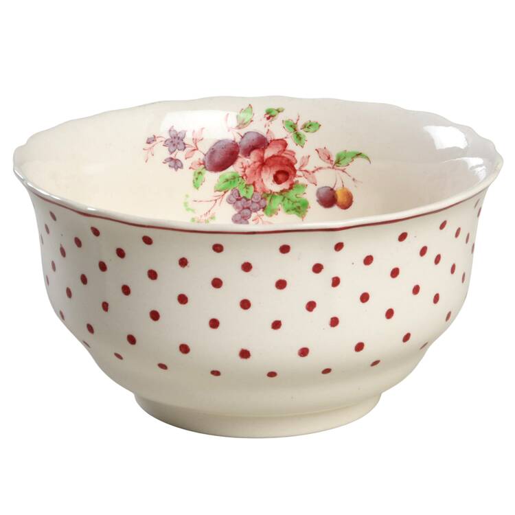 Polka Dot Red Cranberry Bowl
