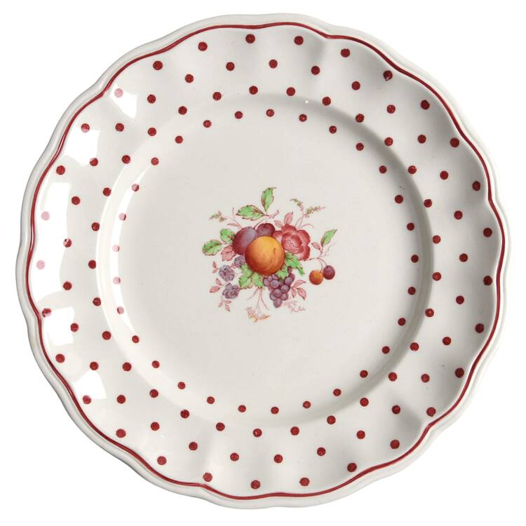 Polka Dot Red Salad Plate
