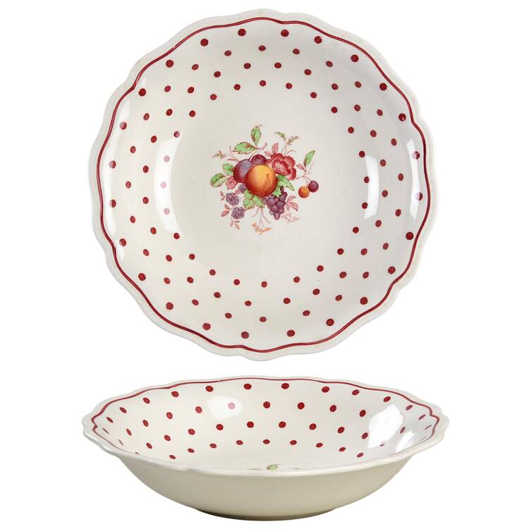 Polka Dot Red Coupe Cereal Bowl