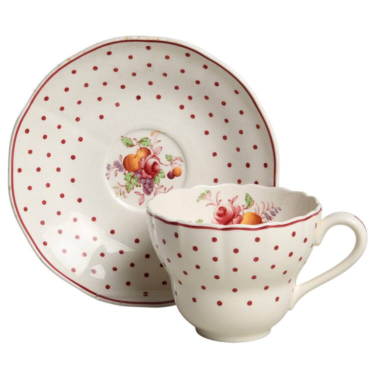 Polka Dot Red Breakfast Cup & Saucer Set