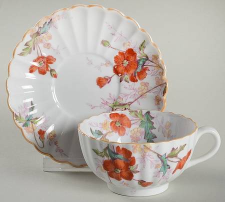 Poppy Footed Cup & Saucer Set