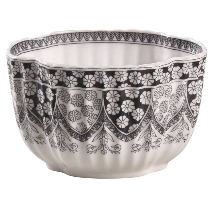 Spode's Primrose Black Sugar Bowl No Lid