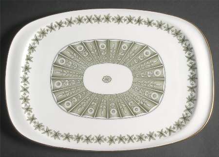 Provence (YC843, Green Leaves) 12" Oval Serving Platter