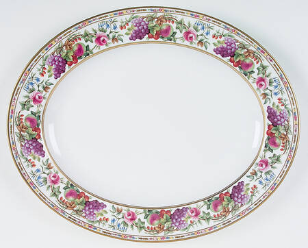 Provence (F1782-V, Y8599-U, Fruit Rim) 16" Oval Serving Platter