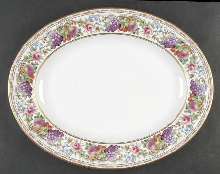 Provence (F1782-V, Y8599-U, Fruit Rim) 15" Oval Serving Platter