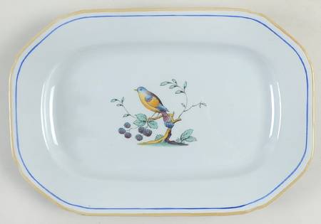 Queen's Bird (Y4973, Blue Gray Body) 10" Oval Serving Platter