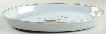 Queen's Bird (Y4973, Blue Gray Body) 14" Oval Baker