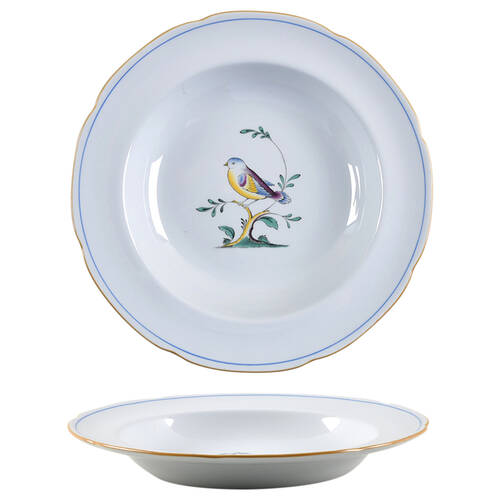Queen's Bird (Y4973, Blue Gray Body) Large Rim Soup Bowl