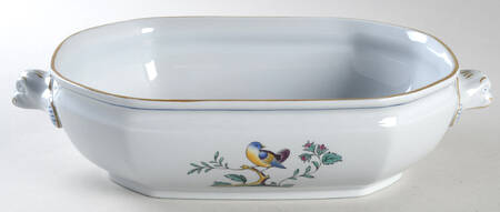 Queen's Bird (Y4973, Blue Gray Body) Oval Vegetable No Lid