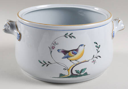 Queen's Bird (Y4973, Blue Gray Body) 2.5 Qt Round Casserole No Lid