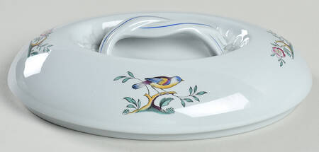 Queen's Bird (Y4973, Blue Gray Body) Lid for 2 Quart Oval Covered Casserole