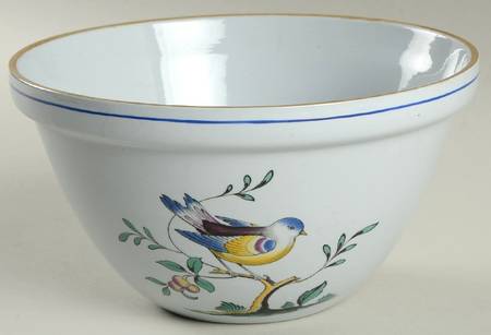 Queen's Bird (Y4973, Blue Gray Body) 7" Pudding Bowl Oven to Table