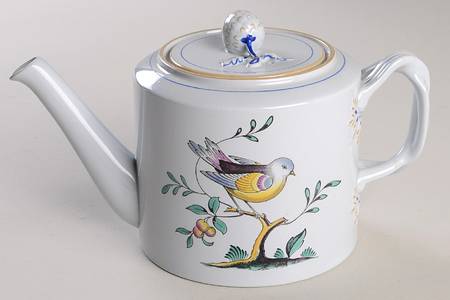 Queen's Bird (Y4973, Blue Gray Body) Small Teapot & Lid