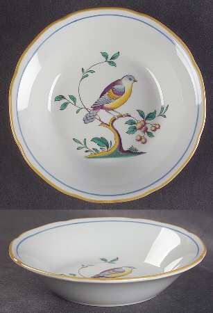 Queen's Bird (Y4973, Blue Gray Body) Fruit/Dessert (Sauce) Bowl