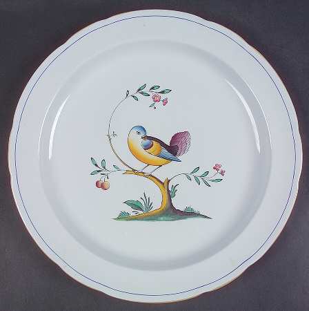 Queen's Bird (Y4973, Blue Gray Body) 12" Chop Plate (Round Platter)