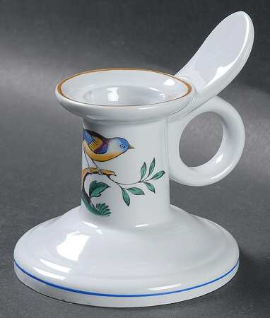 Queen's Bird (Y4973, Blue Gray Body) Handled Candleholder