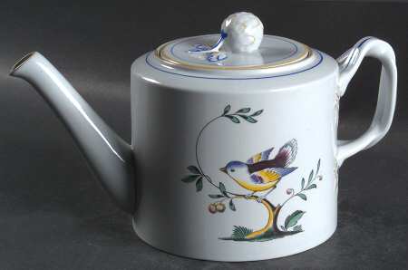 Queen's Bird (Y4973, Blue Gray Body) Small Teapot & Lid