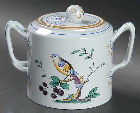 Queen's Bird (Y4973, Blue Gray Body) Sugar Bowl & Lid
