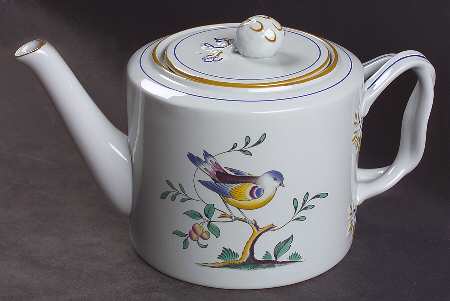 Queen's Bird (Y4973, Blue Gray Body) Teapot & Lid