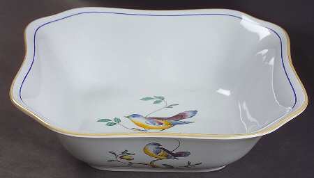 Queen's Bird (Y4973, Blue Gray Body) 9" Square Vegetable Bowl