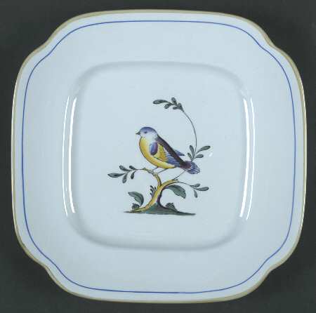 Queen's Bird (Y4973, Blue Gray Body) Square Salad Plate
