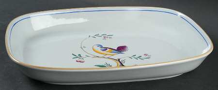 Queen's Bird (Y4973, Blue Gray Body) 14" Rectangular Baker