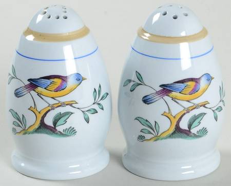Queen's Bird (Y4973, Blue Gray Body) Salt & Pepper Set