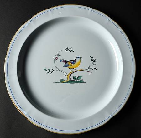 Queen's Bird (Y4973, Blue Gray Body) 12" Chop Plate (Round Platter)