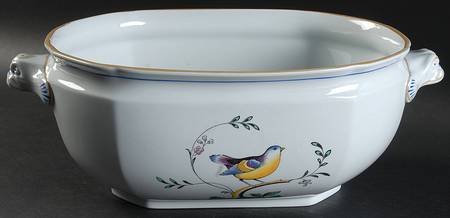 Queen's Bird (Y4973, Blue Gray Body) Oval Tureen No Lid
