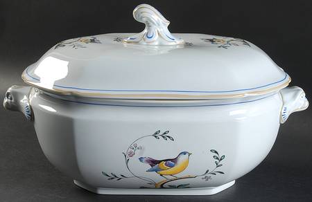 Queen's Bird (Y4973, Blue Gray Body) Oval Tureen & Lid