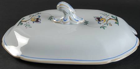 Queen's Bird (Y4973, Blue Gray Body) Lid for Oval Tureen