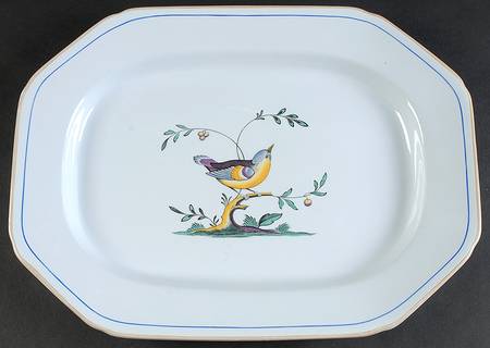 Queen's Bird (Y4973, Blue Gray Body) 14" Oval Serving Platter
