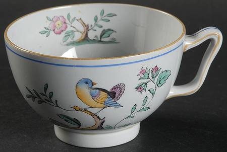 Queen's Bird (Y4973, Blue Gray Body) Canton Shape Footed Cup