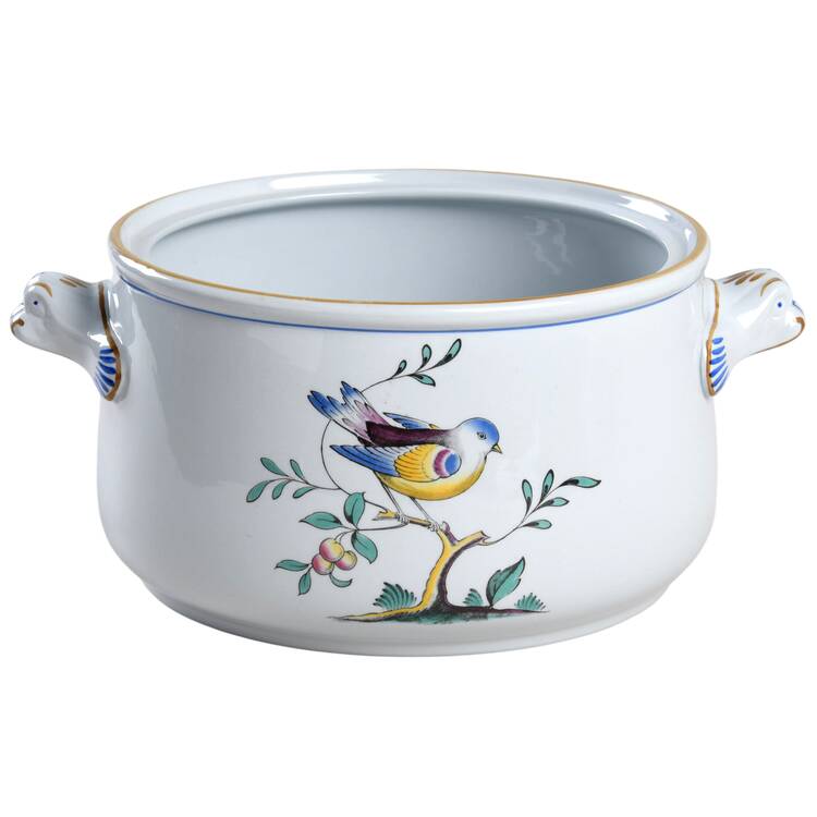 Queen's Bird (Imperial Ware, Cream Body) 2 Qt Round Covered Casserole No Lid