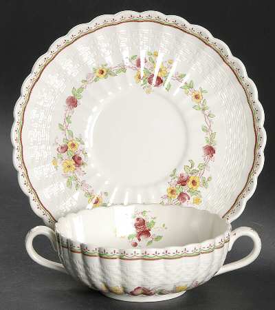 Rambler Flat Cream Soup Bowl & Saucer Set